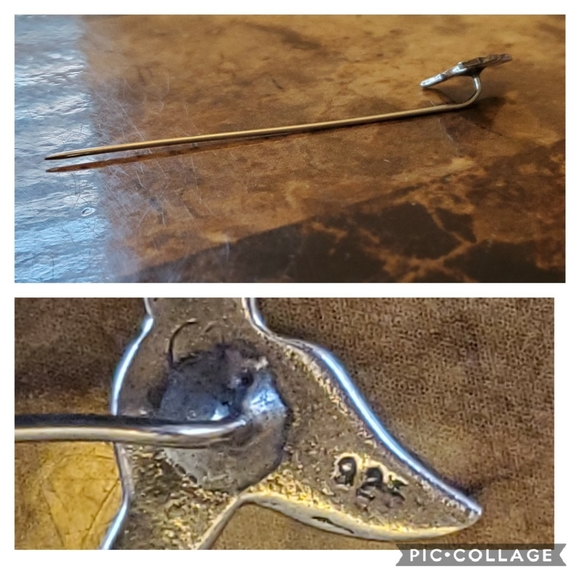 Vintage Sterling Silver Hummingbird Pin 2.80" - Picture 3 of 4